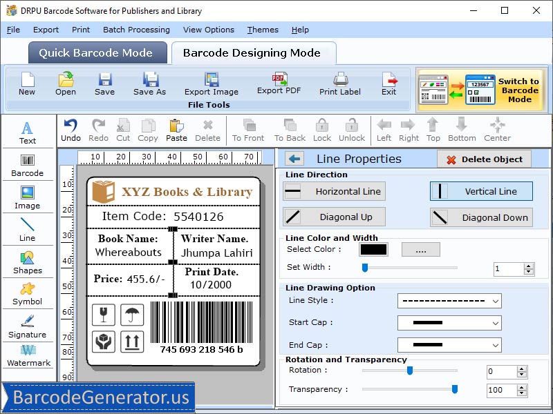 Publisher Barcode Generator
