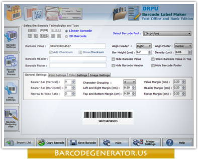 Barcode Generator for Post Office and Bank Screenshot1