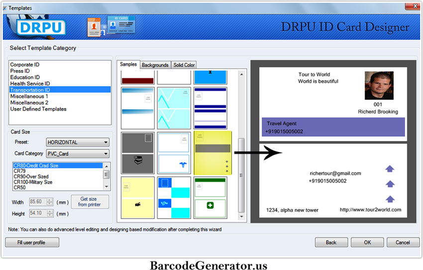 ID card maker software screenshots ID badges identity cards designing