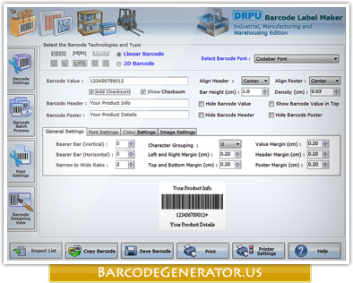 Barcode Generator for Industrial, Manufacturing and Warehousing Industry Screenshot1