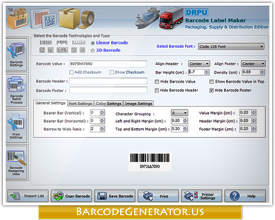 Barcode Generator for Packaging, Supply & Distribution Industry Screenshot1