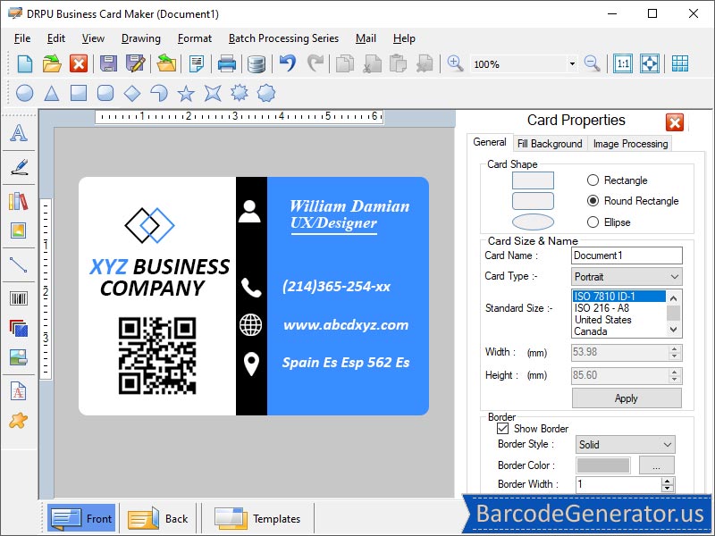 Business Card Maker application, Visiting card generator program, Security card designing software, Industrial card creator application, Download business ID designer software, Printable Card Designer for business, Visitor Card Maker Tool