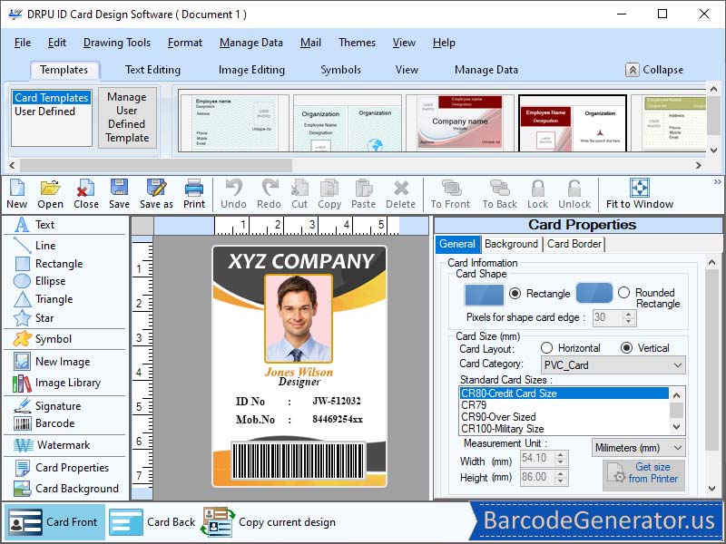 Screenshot of ID Card Generator