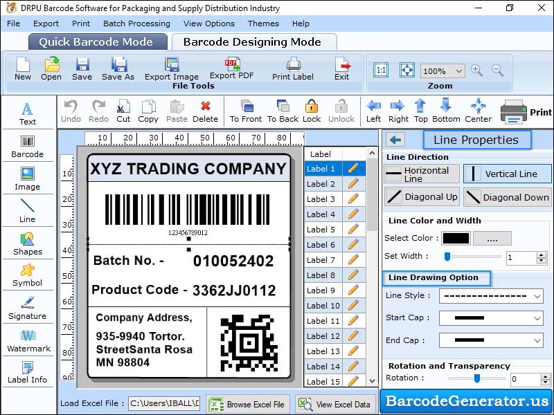 Screenshot of Distributor Barcode Generator
