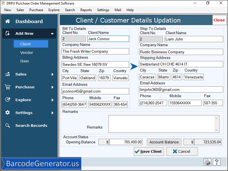 Screenshot of Purchase Order Generator 6.2.6