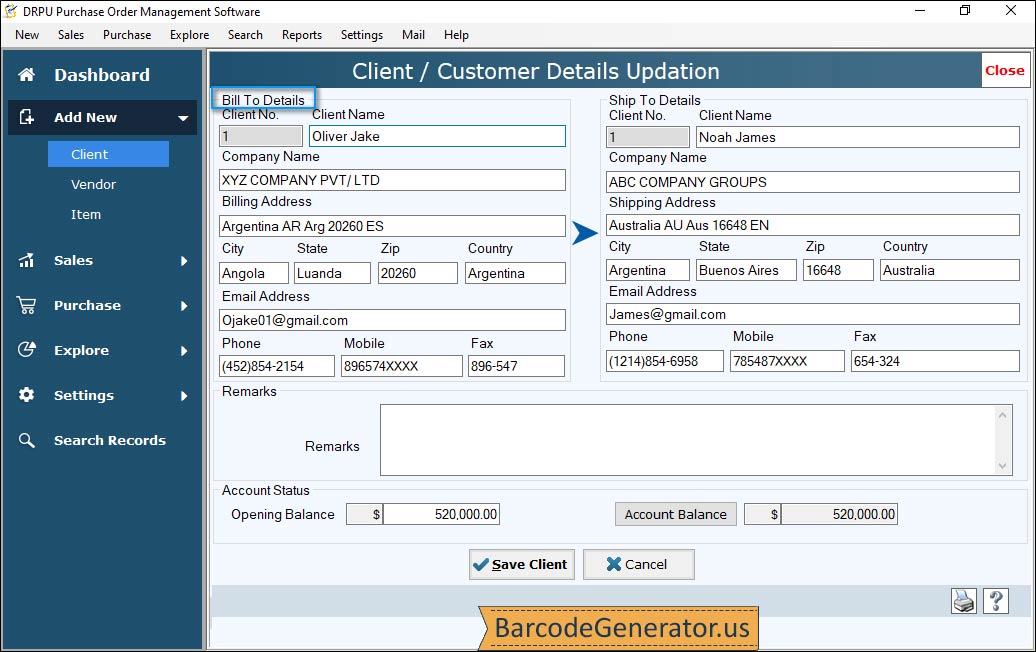 Client / Customer Details Client / Customer Details