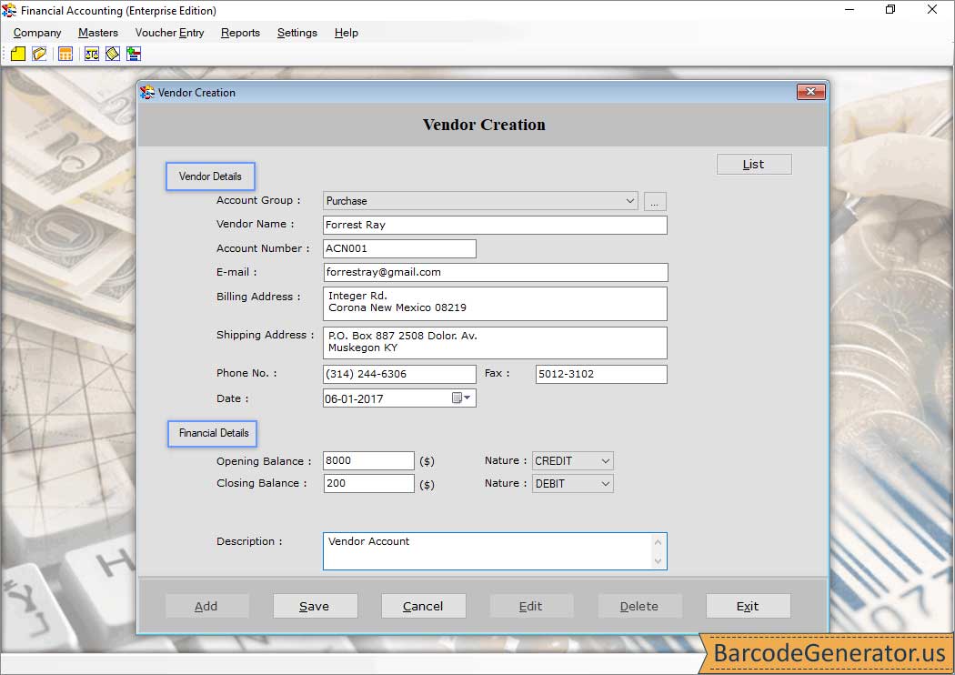 Financial Accounting Software (Enterprise Edition)