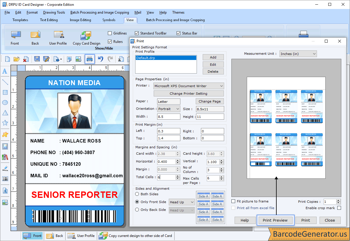 ID Cards Maker (Corporate Edition) screenshots to know how to design ID