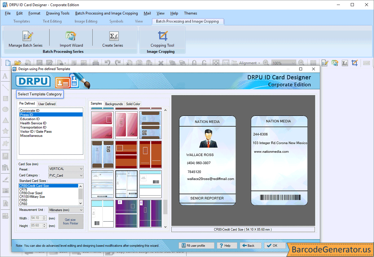 ID Cards Maker (Corporate Edition) screenshots to know how to design ID