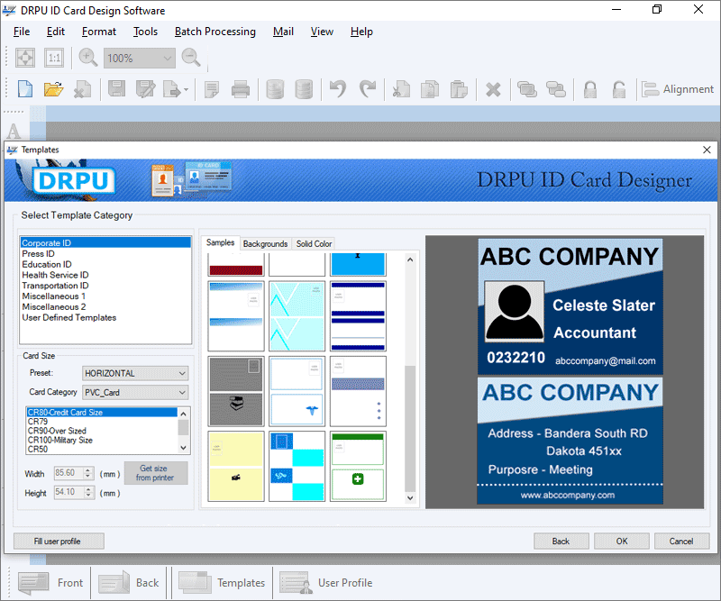 ID Card Maker Software design student employee identity name tag