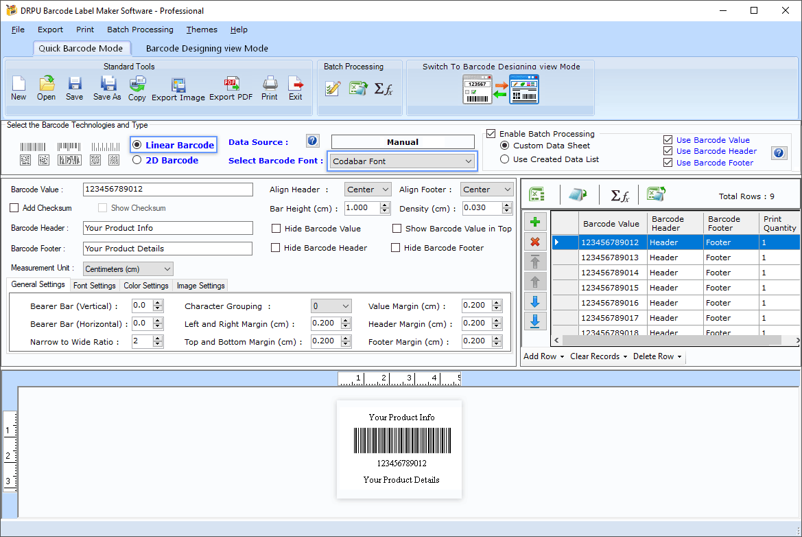 Barcode Label Maker Software Linear Barcode
