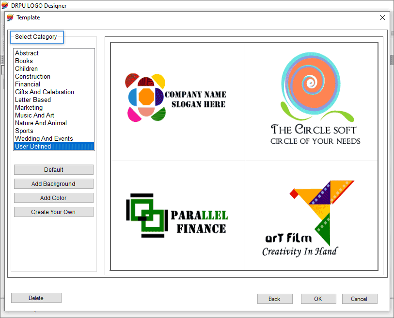 Logo maker software to design business logo templates icons images for