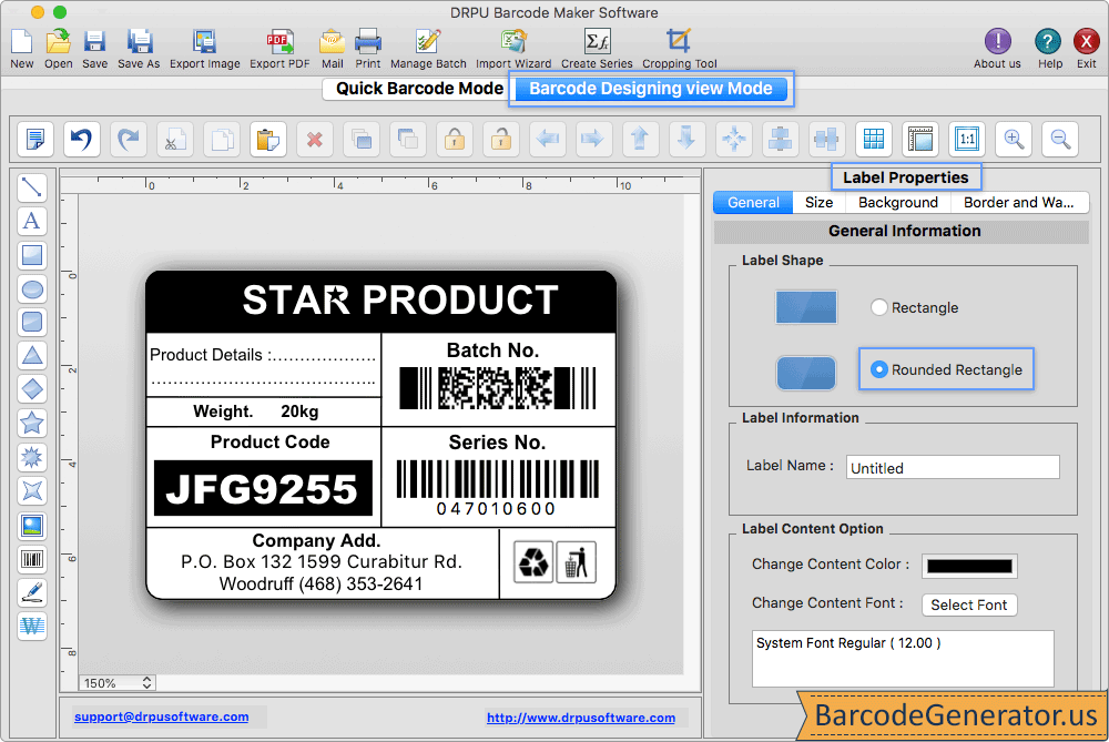 Barcode Designing View Mode Barcode Designing View Mode