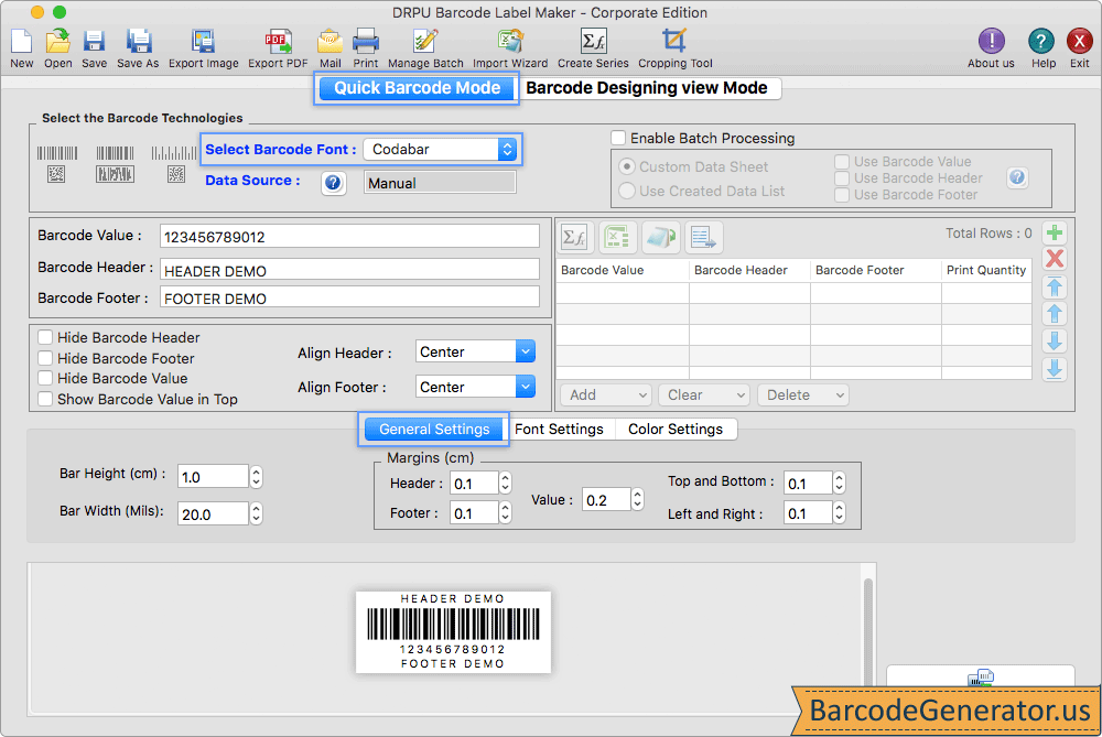 Quick Barcode Mode Quick Barcode Mode