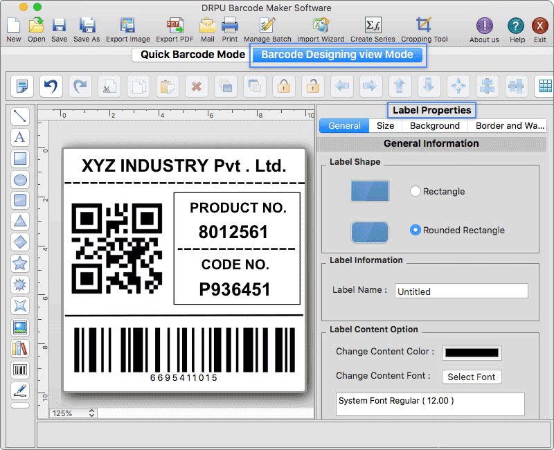 MAC Barcode Generator Standard Edition customized labeling utility