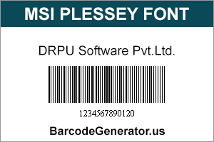 MSI Plessey Font