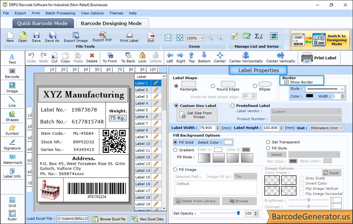 Label Properties