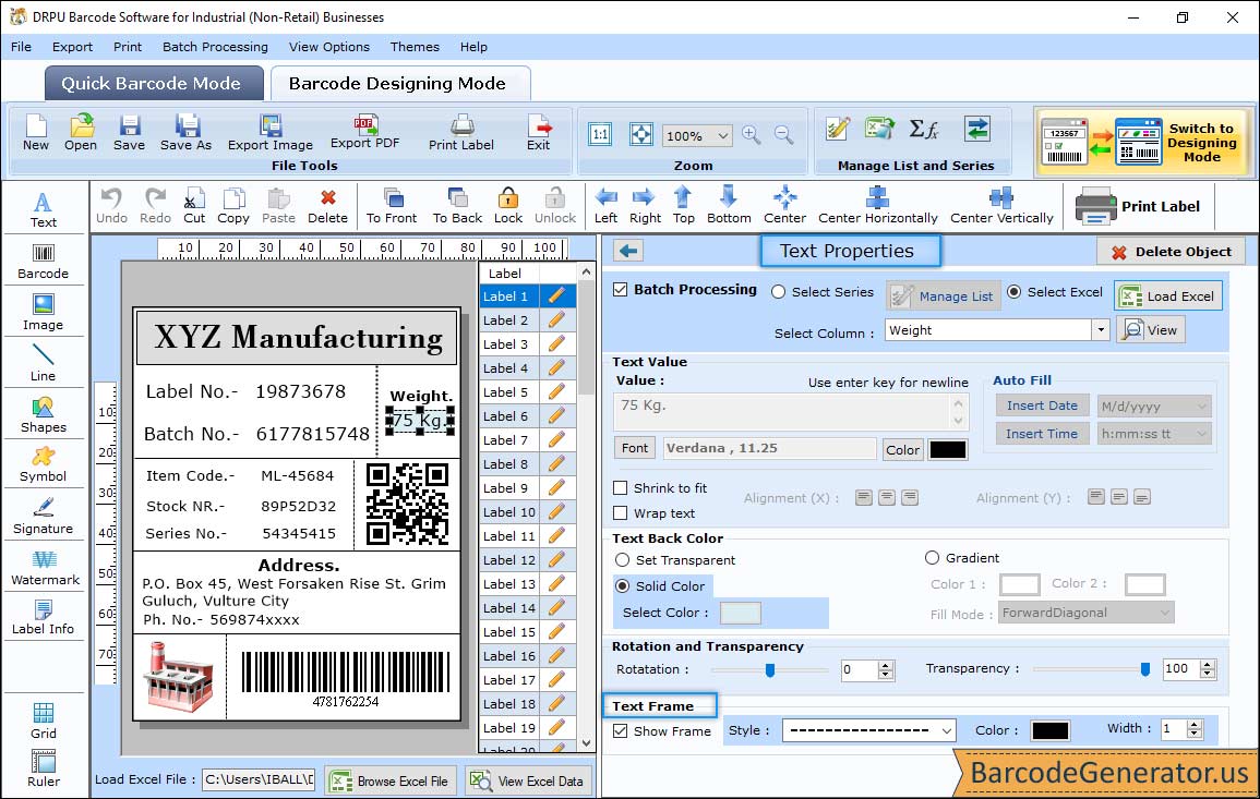 Barcode Generator for Warehousing Industry