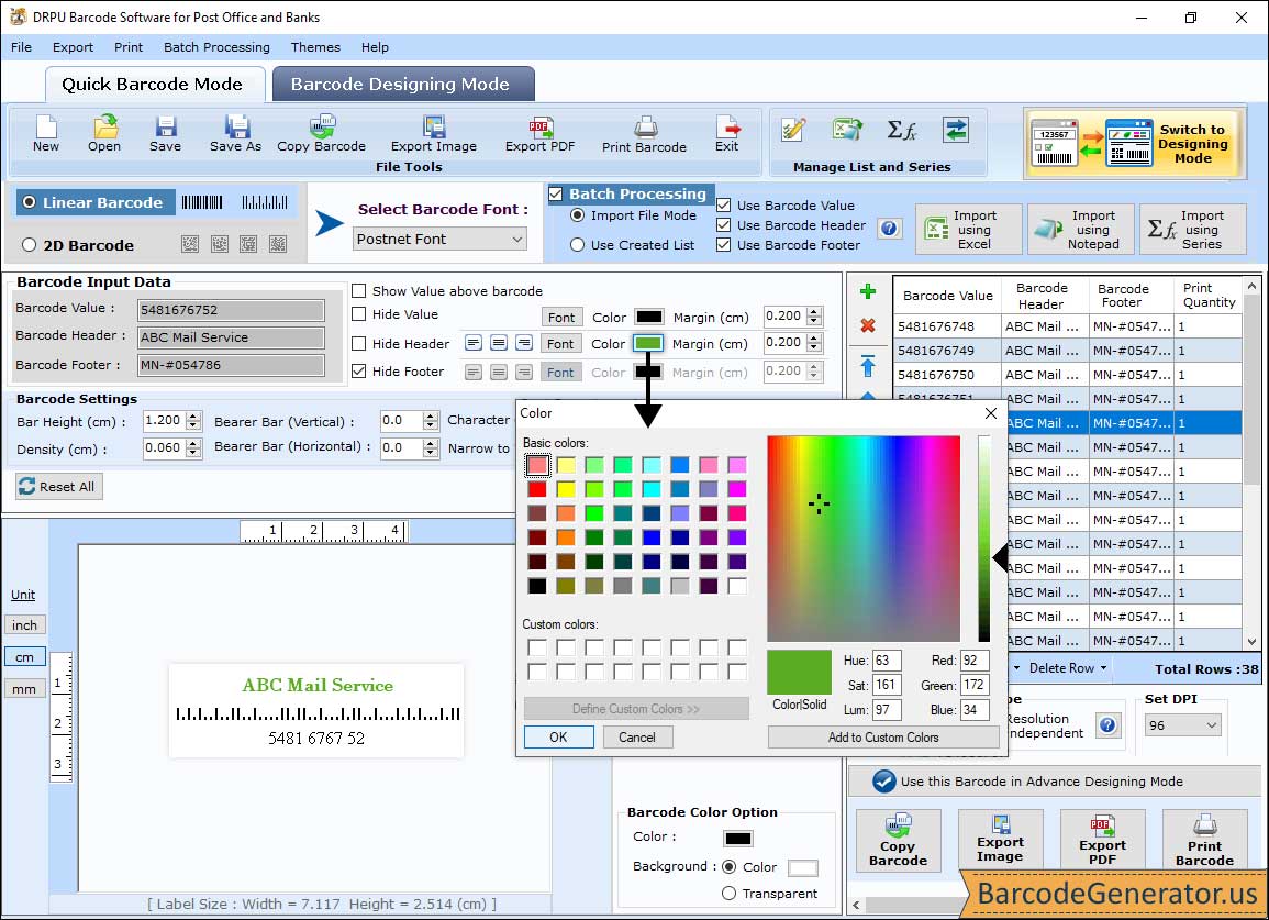Color Settings Color Settings