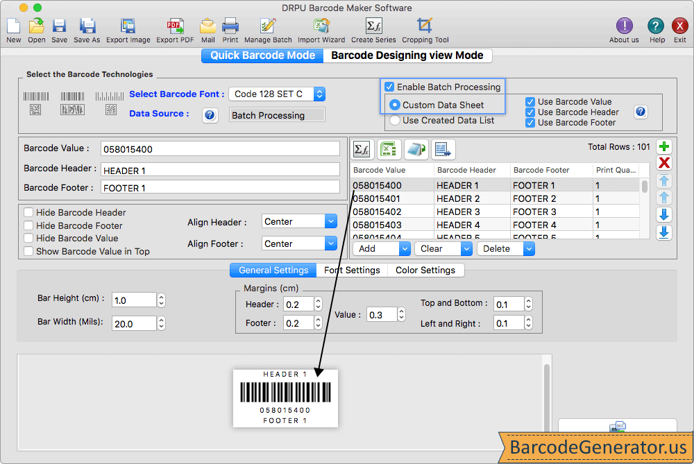 Quick Barcode Mode Quick Barcode Mode