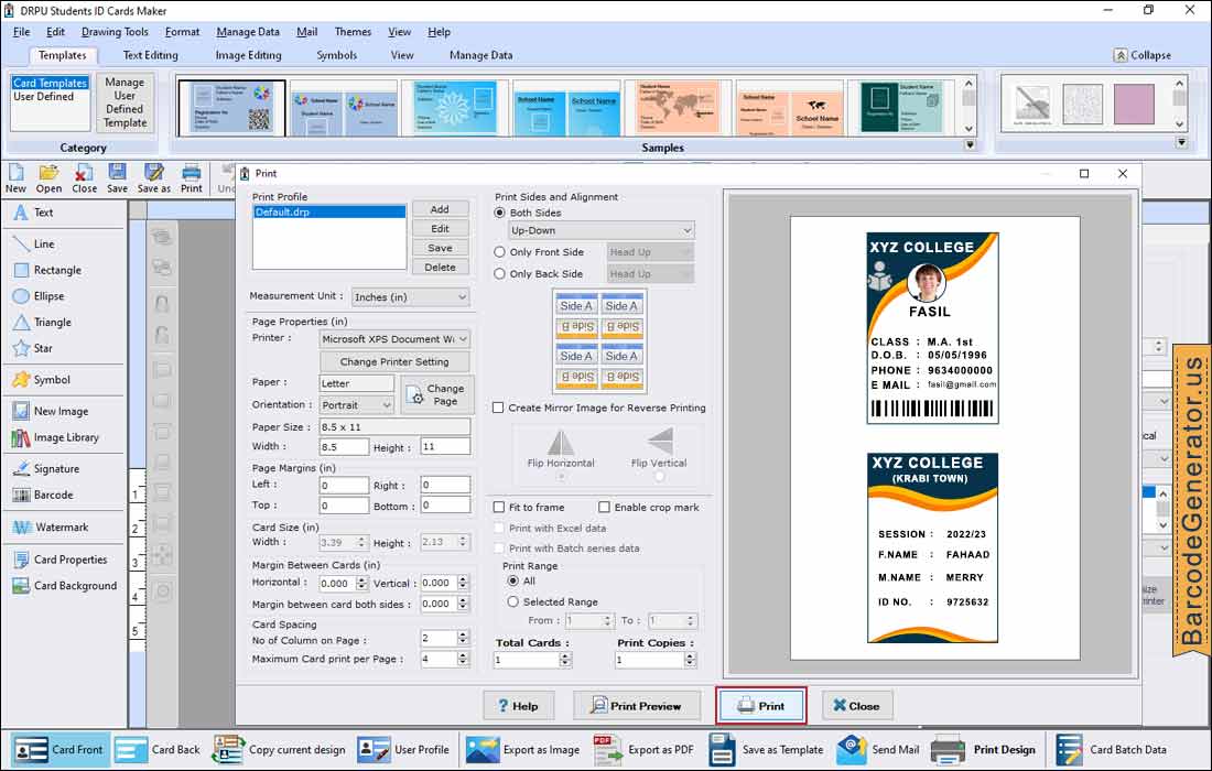 Print Settings Print Settings