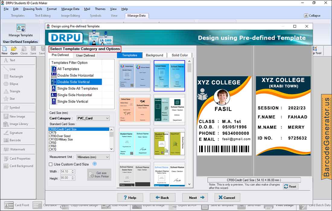 Select Template Category Select Template Category