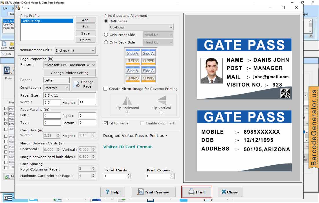 Print Settings Print Settings