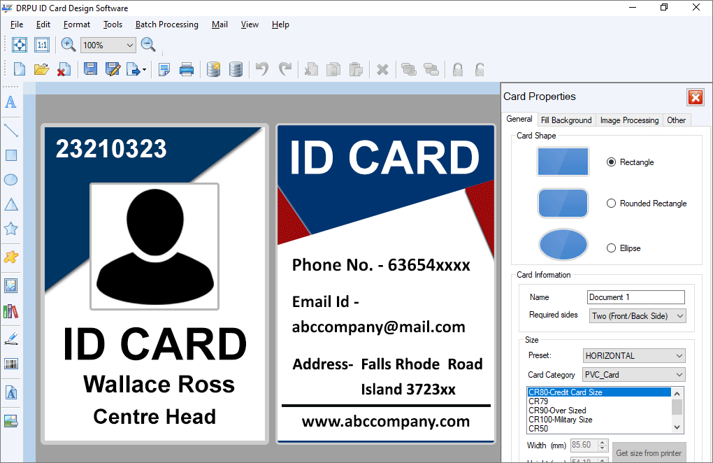 Windows 10 ID Card Maker Software full