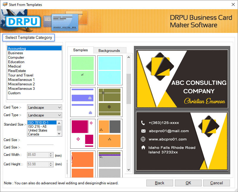 Business Cards Maker Software screenshot