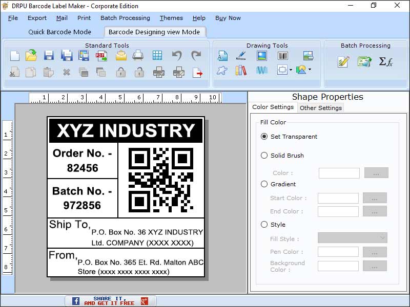 Screenshot of Windows Corporate Barcode Maker tool