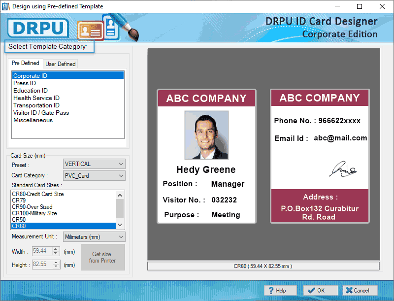 Screenshot of ID Cards Maker Corporate Edition 8.5.3.2