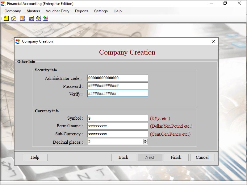 Screenshot of Business Accounting Tool for Windows