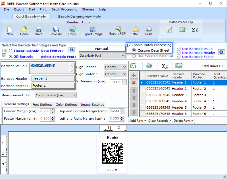 Screenshot of Healthcare Barcode Label Maker Software