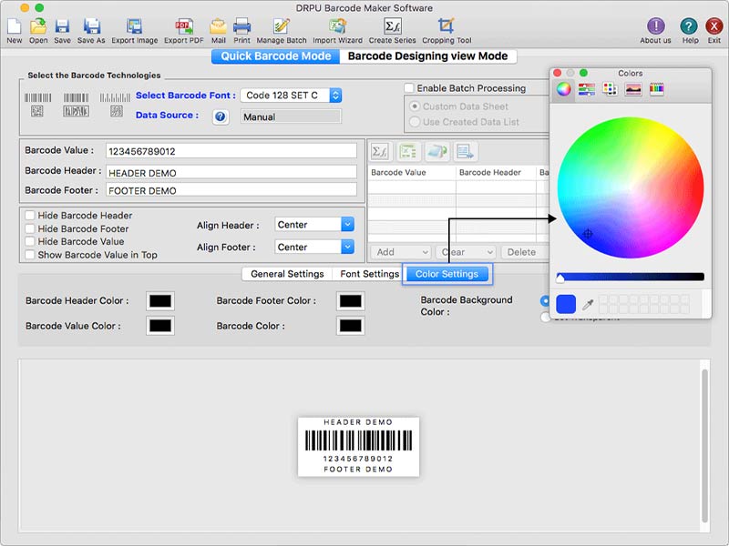 Mac Barcode Label Creating Software Screenshot