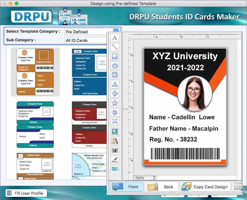 Mac Students ID Cards Maker Software Screenshot