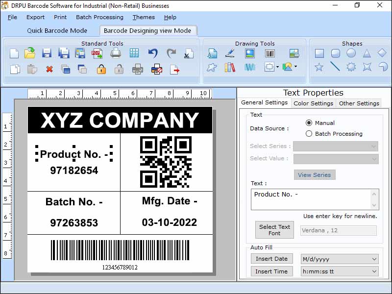 Screenshot of Retail Industry Barcode Labels Program