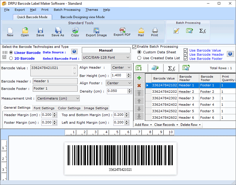 Screenshot of Easy Barcode Label Generator Software