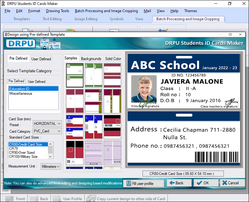 Student ID Card Maker Software Windows 11 download