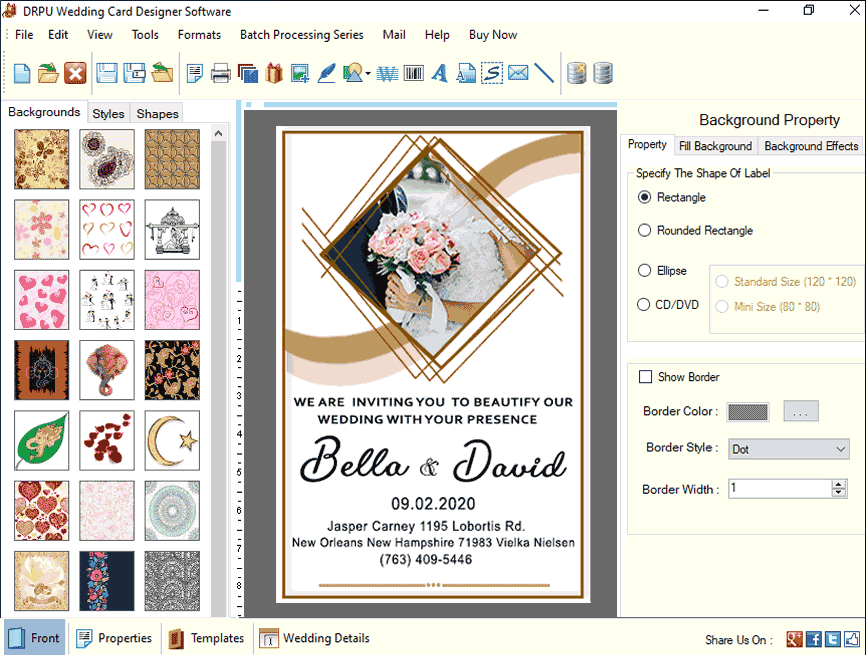 Wedding Card Maker Software screenshot